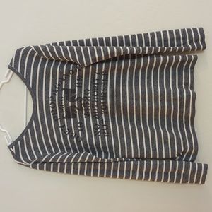 Obey Propaganda Grey White Striped Long Sleeve Sweatshirt Sweater Shirt - Size M